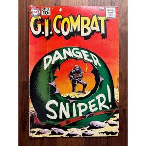 Vintage G.I. Combat #88 July 10¢ DC Comics Silver Age War Comic - Danger Snipe